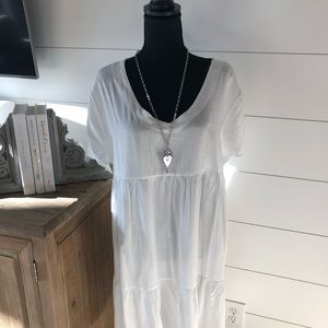 Crisp White Babydoll Dress